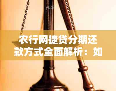 农行网捷贷分期还款方式全面解析：如何选择合适的分期期数和还款计划？