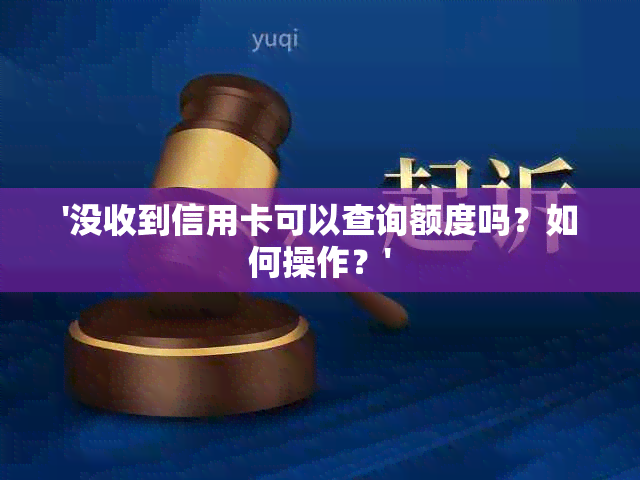 '没收到信用卡可以查询额度吗？如何操作？'