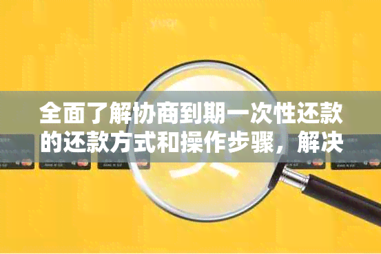 全面了解协商到期一次性还款的还款方式和操作步骤，解决您的还款困扰