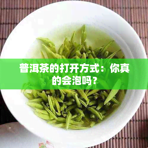 普洱茶的打开方式：你真的会泡吗？