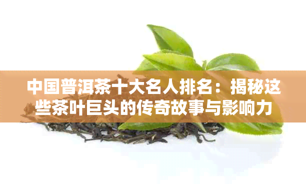 中国普洱茶十大名人排名：揭秘这些茶叶巨头的传奇故事与影响力