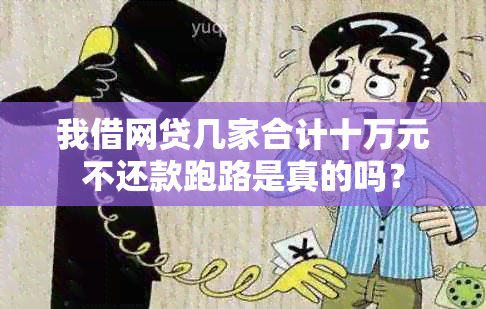 我借网贷几家合计十万元不还款跑路是真的吗？