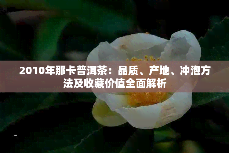 2010年那卡普洱茶：品质、产地、冲泡方法及收藏价值全面解析