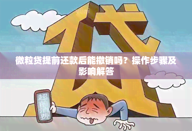 微粒贷提前还款后能撤销吗？操作步骤及影响解答