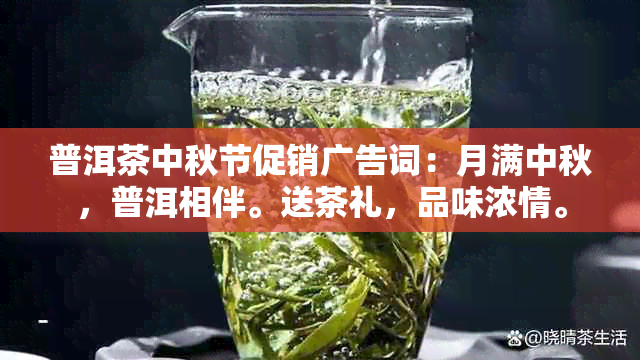 普洱茶中秋节促销广告词：月满中秋，普洱相伴。送茶礼，品味浓情。