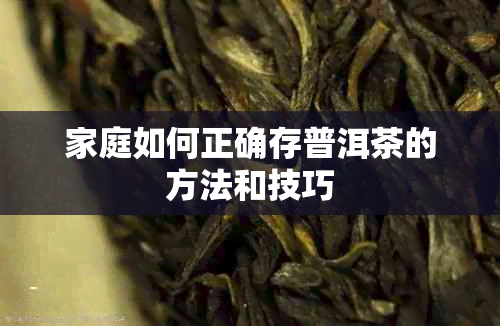 家庭如何正确存普洱茶的方法和技巧