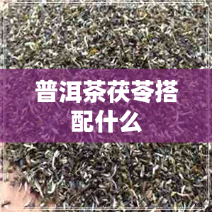 普洱茶茯苓搭配什么