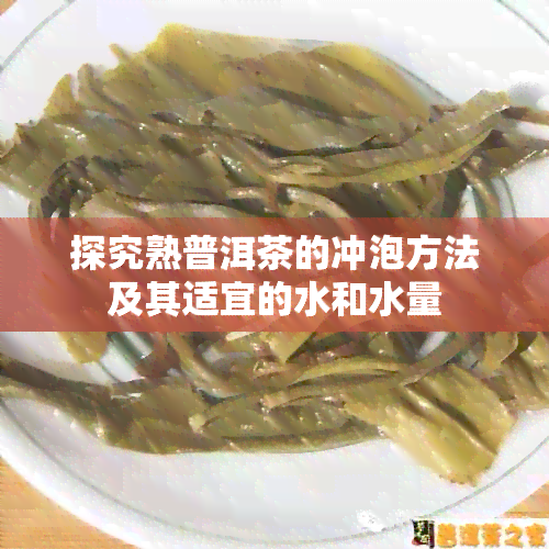 探究熟普洱茶的冲泡方法及其适宜的水和水量