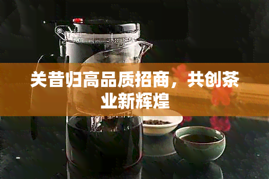 关昔归高品质招商，共创茶业新辉煌