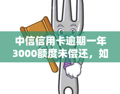 中信信用卡逾期一年3000额度未偿还，如何处理和解决？