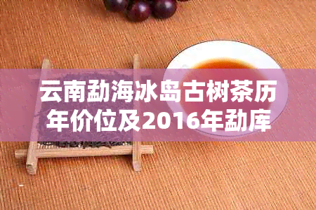 云南勐海冰岛古树茶历年价位及2016年勐库冰岛普洱茶价格，由勐傣茶厂提供。