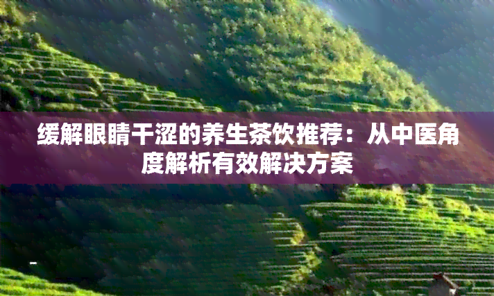 缓解眼睛干涩的养生茶饮推荐：从中医角度解析有效解决方案