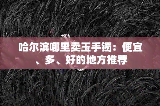 哈尔滨哪里卖玉手镯：便宜、多、好的地方推荐