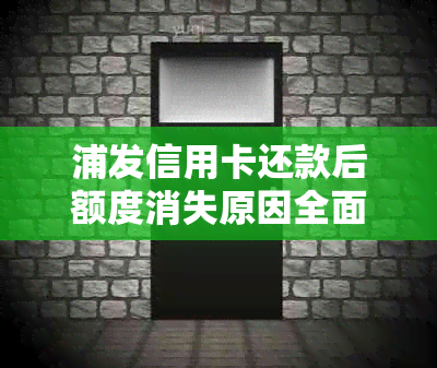 浦发信用卡还款后额度消失原因全面解析：可能的原因与解决办法