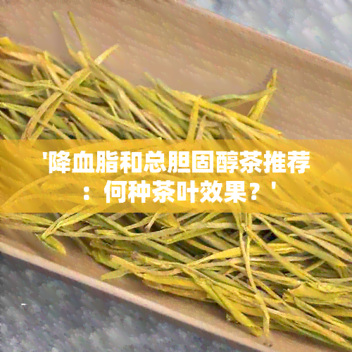 '降血脂和总胆固醇茶推荐：何种茶叶效果？'