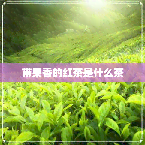 带果香的红茶是什么茶