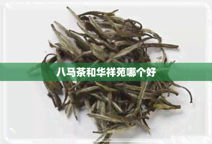 八马茶和华祥苑哪个好