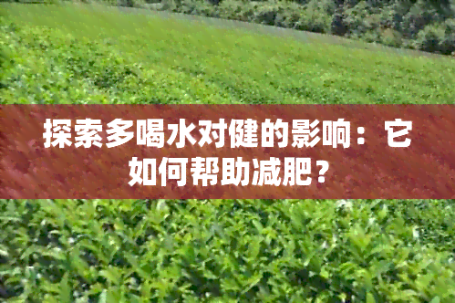 探索多喝水对健的影响：它如何帮助减肥？