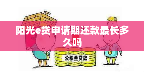 阳光e贷申请期还款最长多久吗