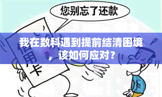 我在数科遇到提前结清困境，该如何应对？