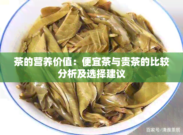 茶的营养价值：便宜茶与贵茶的比较分析及选择建议