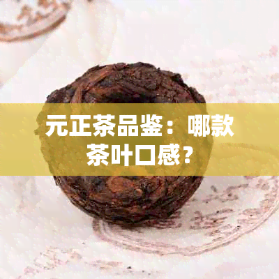 元正茶品鉴：哪款茶叶口感？