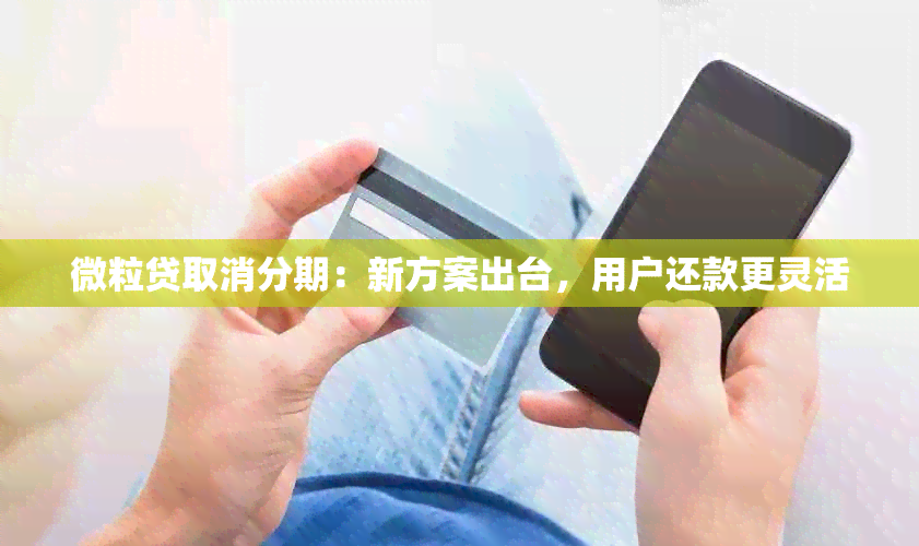 微粒贷取消分期：新方案出台，用户还款更灵活