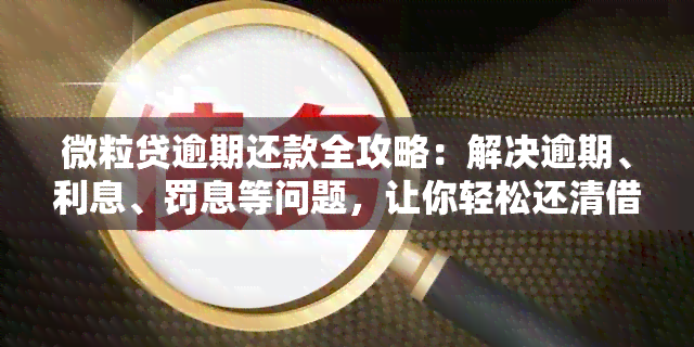 微粒贷逾期还款全攻略：解决逾期、利息、罚息等问题，让你轻松还清借款！