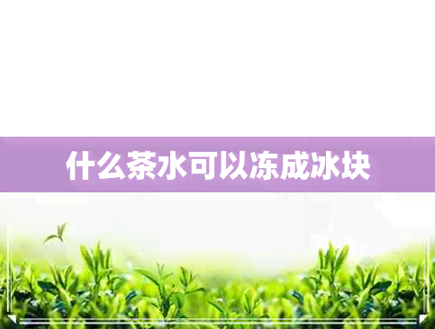 什么茶水可以冻成冰块