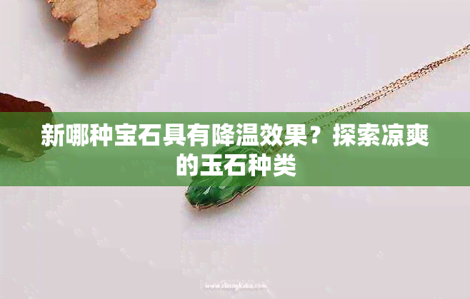 新哪种宝石具有降温效果？探索凉爽的玉石种类