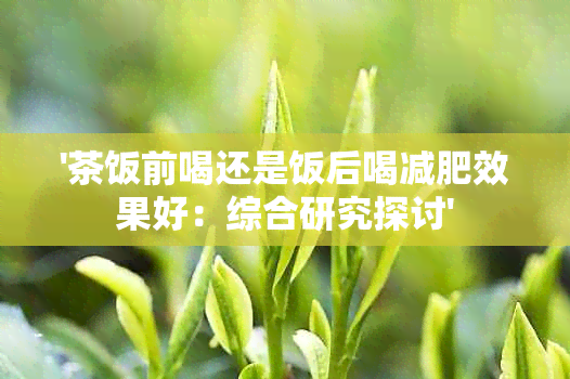 '茶饭前喝还是饭后喝减肥效果好：综合研究探讨'