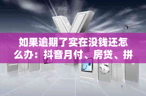 如果逾期了实在没钱还怎么办：抖音月付、房贷、拼多多、车贷