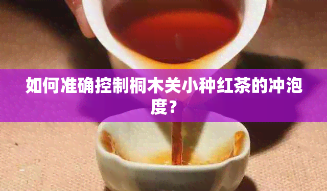 如何准确控制桐木关小种红茶的冲泡度？