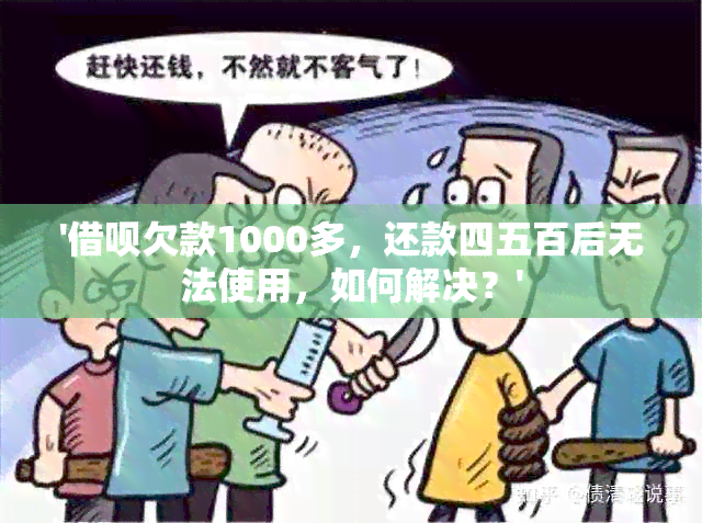 '借呗欠款1000多，还款四五百后无法使用，如何解决？'