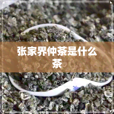 张家界仲茶是什么茶