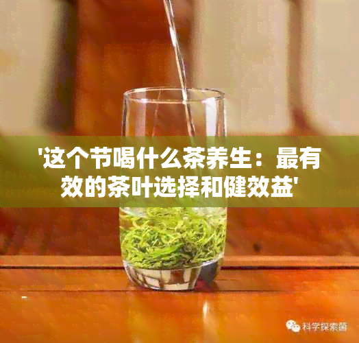 '这个节喝什么茶养生：最有效的茶叶选择和健效益'