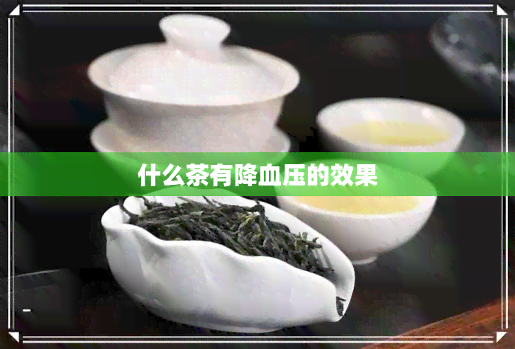 什么茶有降血压的效果