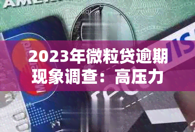 2023年微粒贷逾期现象调查：高压力下的用户还款困难是否增加？