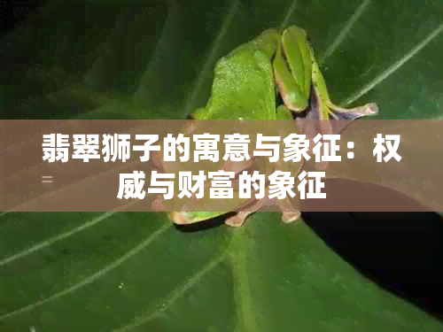 翡翠狮子的寓意与象征：权威与财富的象征