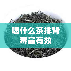 喝什么茶排肾最有效