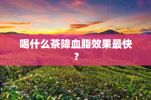 喝什么茶降血脂效果最快？