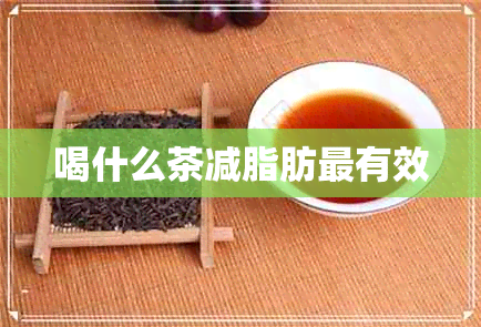 喝什么茶减脂肪最有效