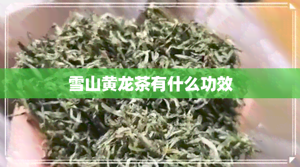 雪山黄龙茶有什么功效