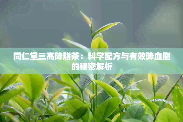 同仁堂三高降脂茶：科学配方与有效降血脂的秘密解析