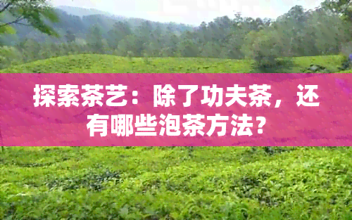 探索茶艺：除了功夫茶，还有哪些泡茶方法？