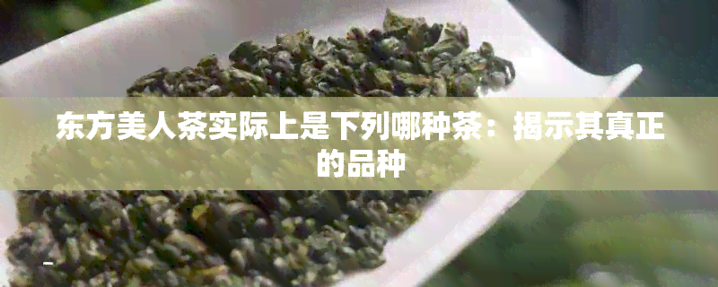 东方美人茶实际上是下列哪种茶：揭示其真正的品种