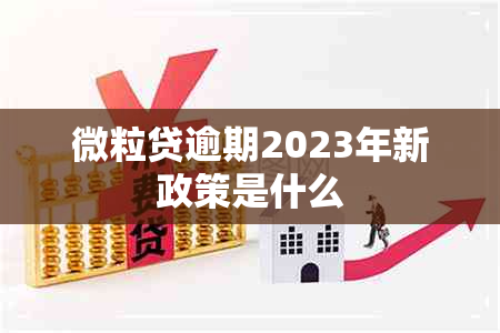 微粒贷逾期2023年新政策是什么