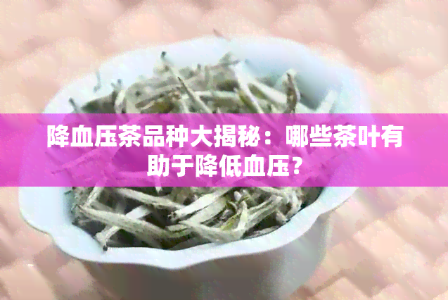 降血压茶品种大揭秘：哪些茶叶有助于降低血压？