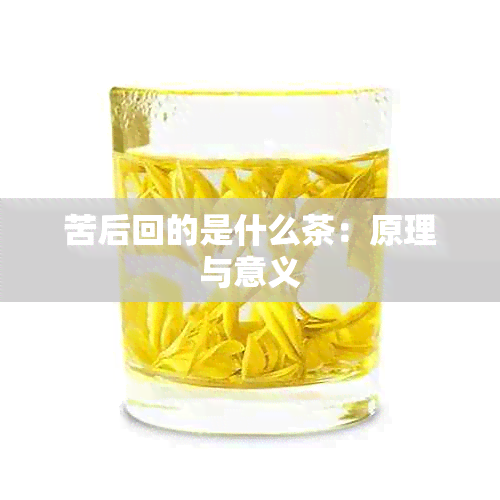 苦后回的是什么茶：原理与意义