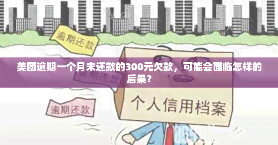 美团逾期一个月未还款的300元欠款，可能会面临怎样的后果？